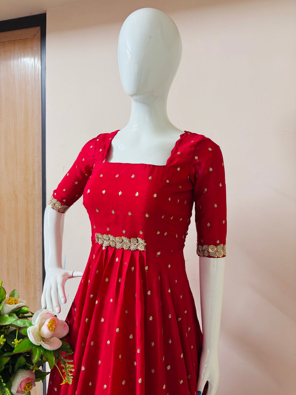 Crimson Red Designer Anarkali