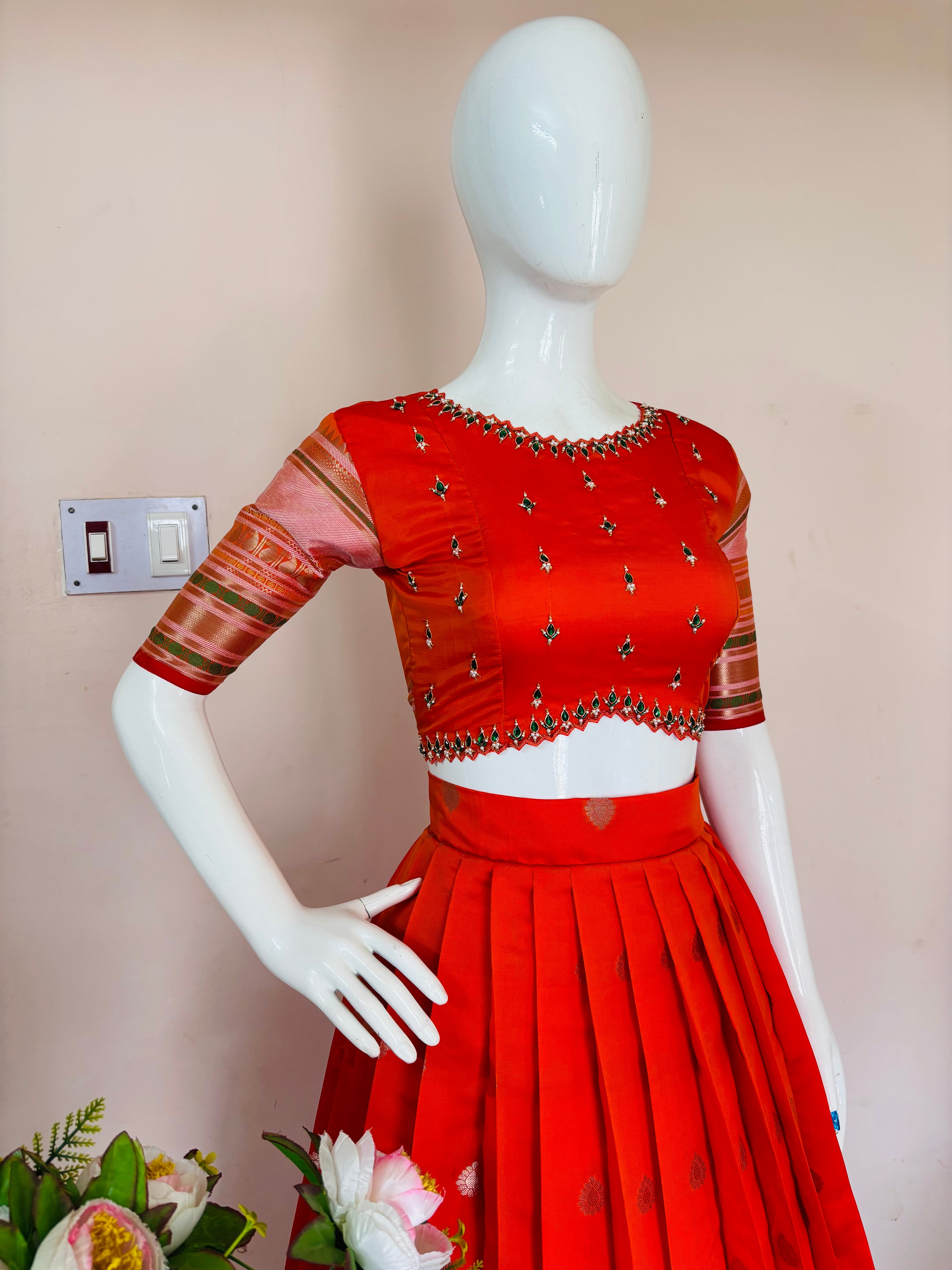 Bridal Orange Wedding Lehenga