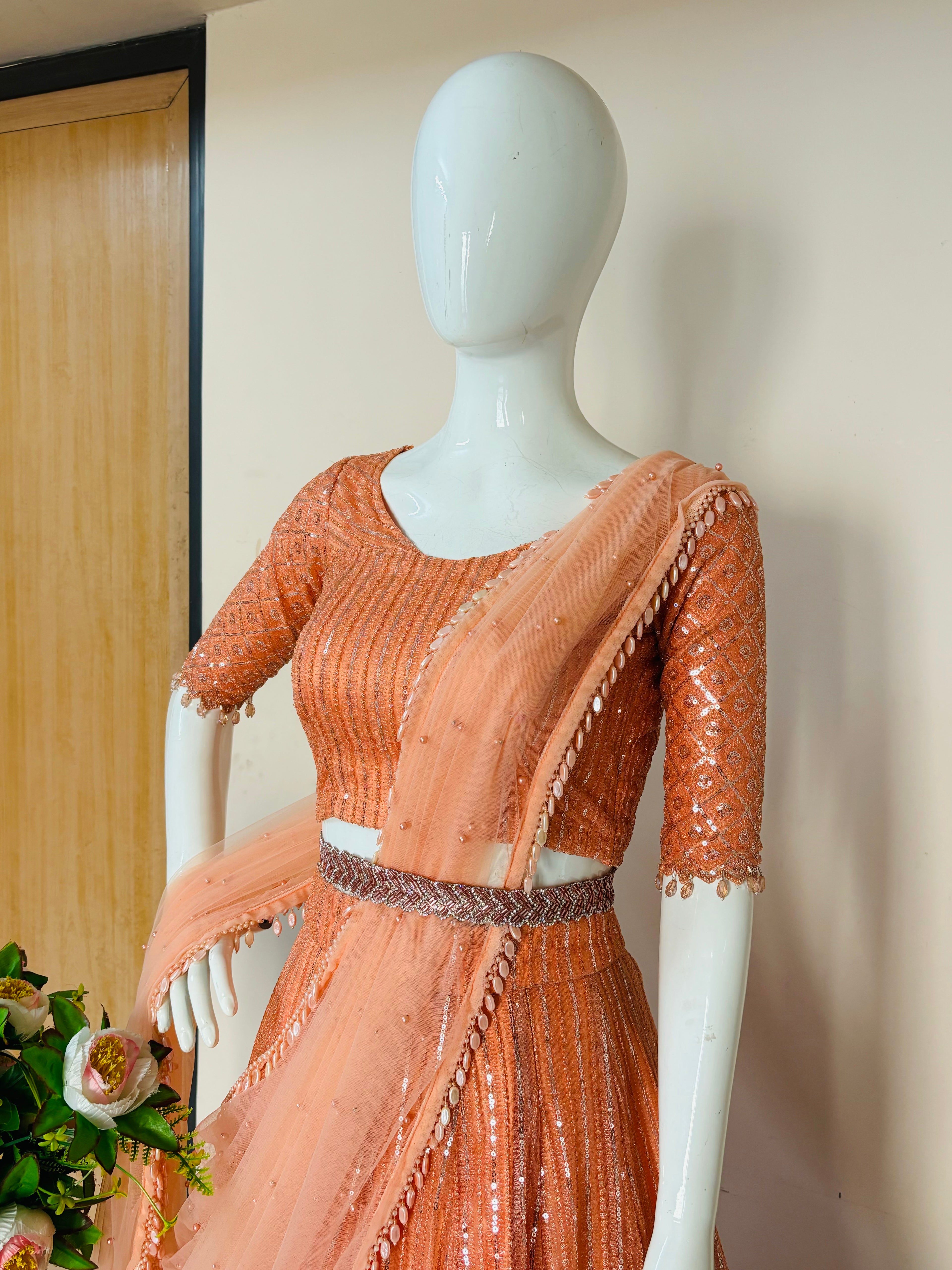 Orange Designer Lehenga