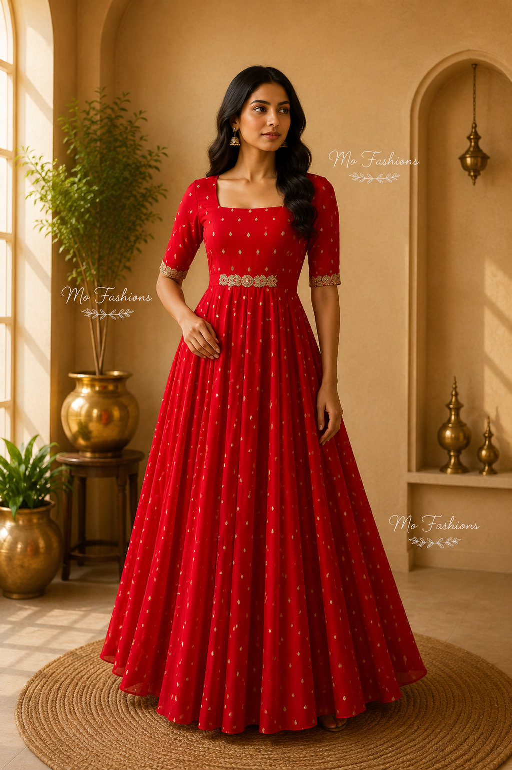 Crimson Red Designer Anarkali