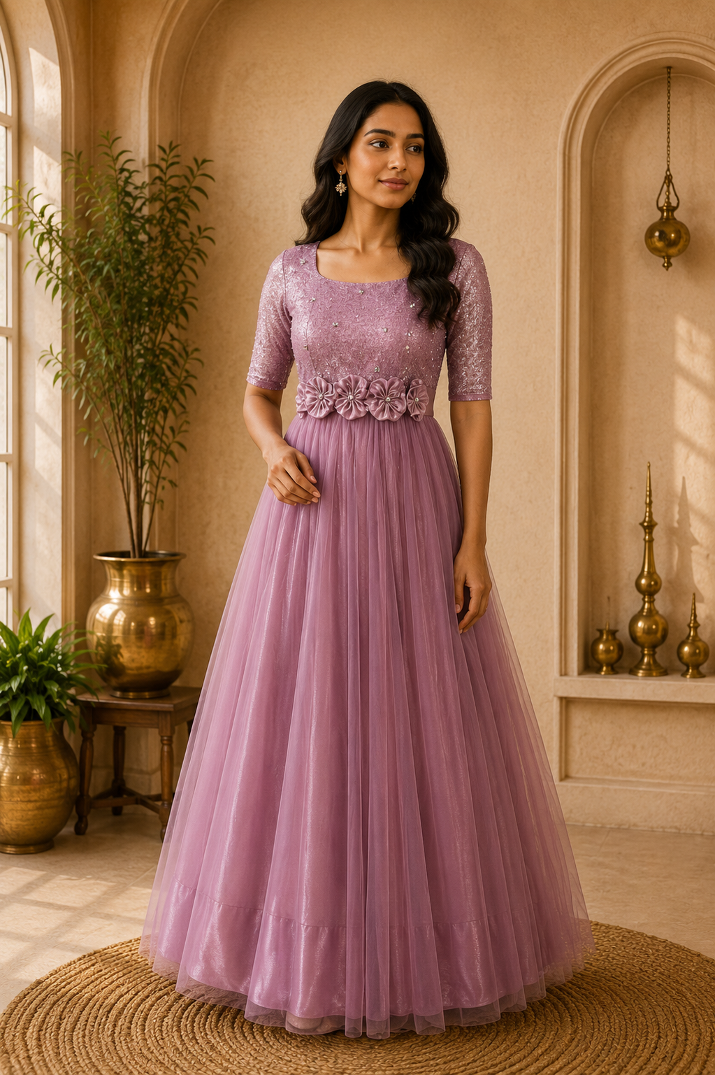 Floral Embellished Party Wear
