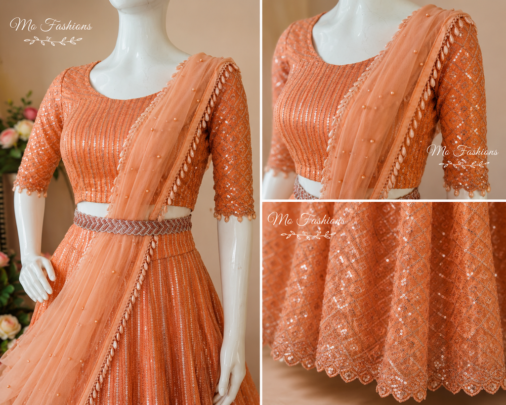 Orange Designer Lehenga