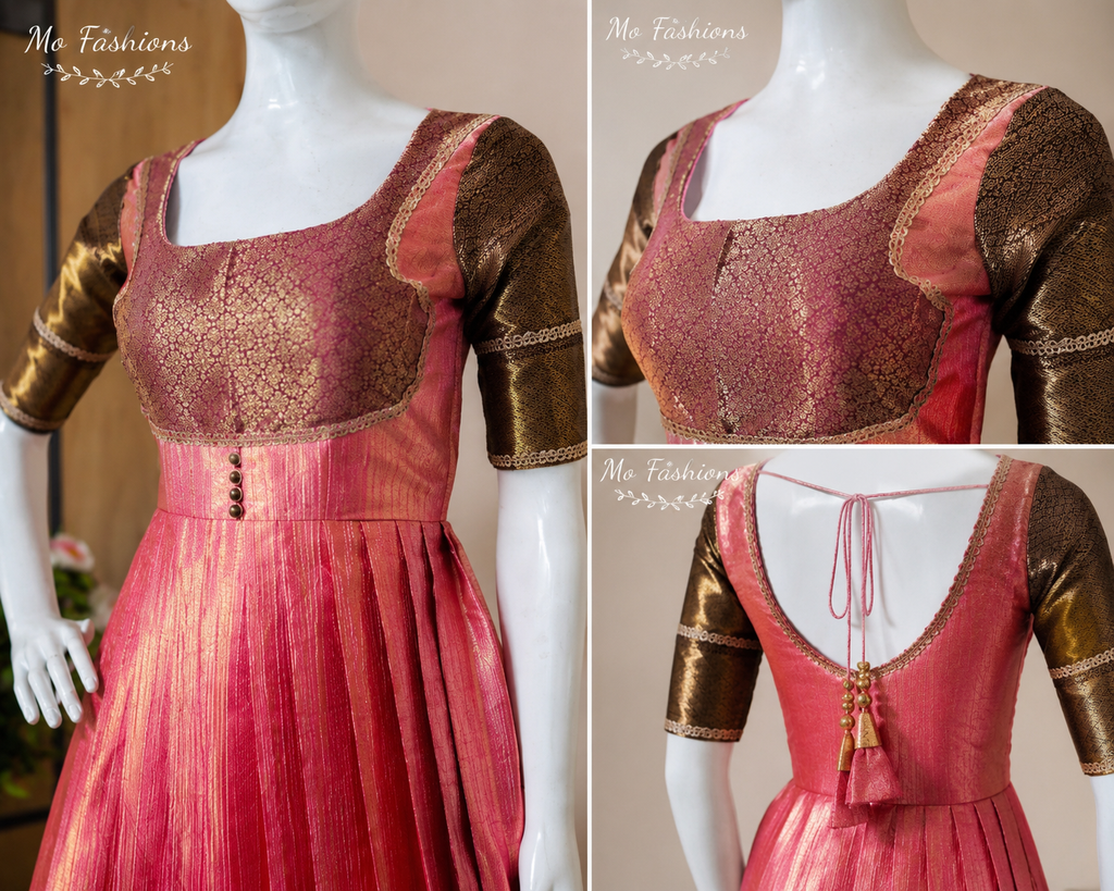 Pink Designer Pleated Anarkali