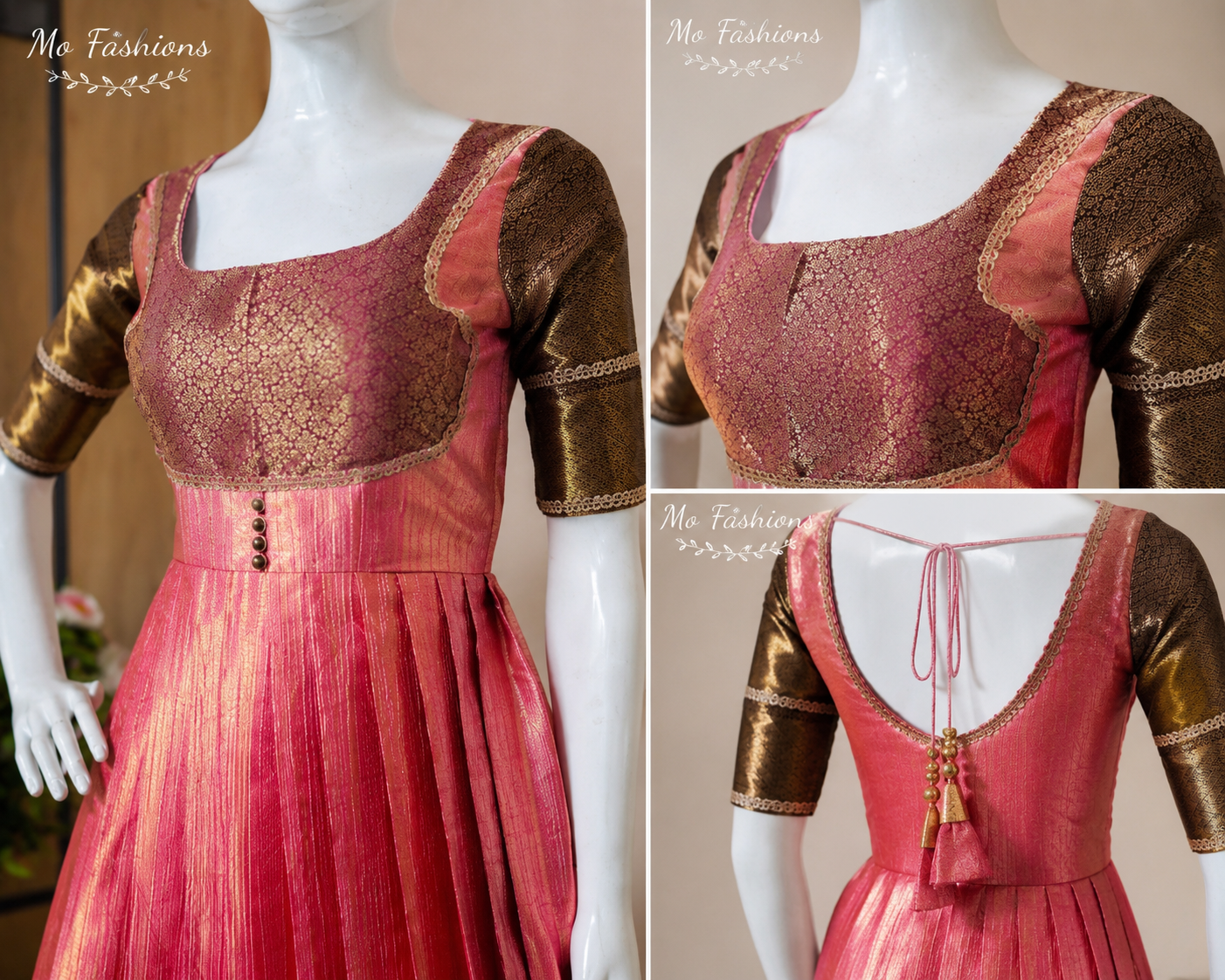 Pink Designer Pleated Anarkali
