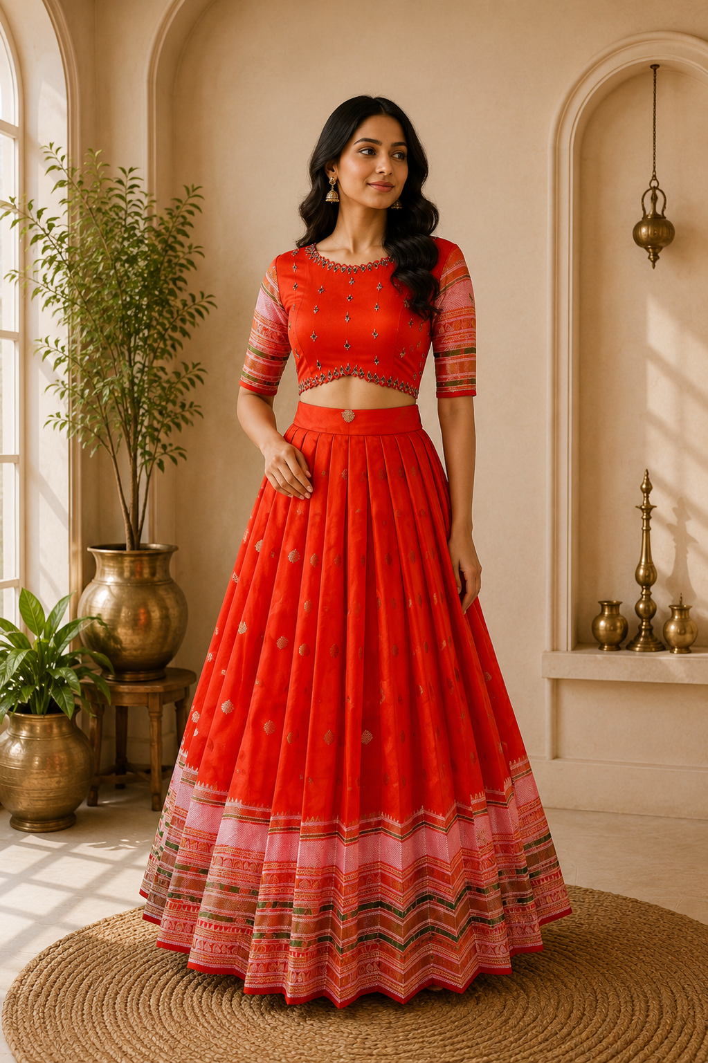 Bridal Orange Wedding Lehenga